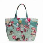 Cupid and Moon Mint Fabric