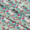 Cupid and Moon Mint Fabric