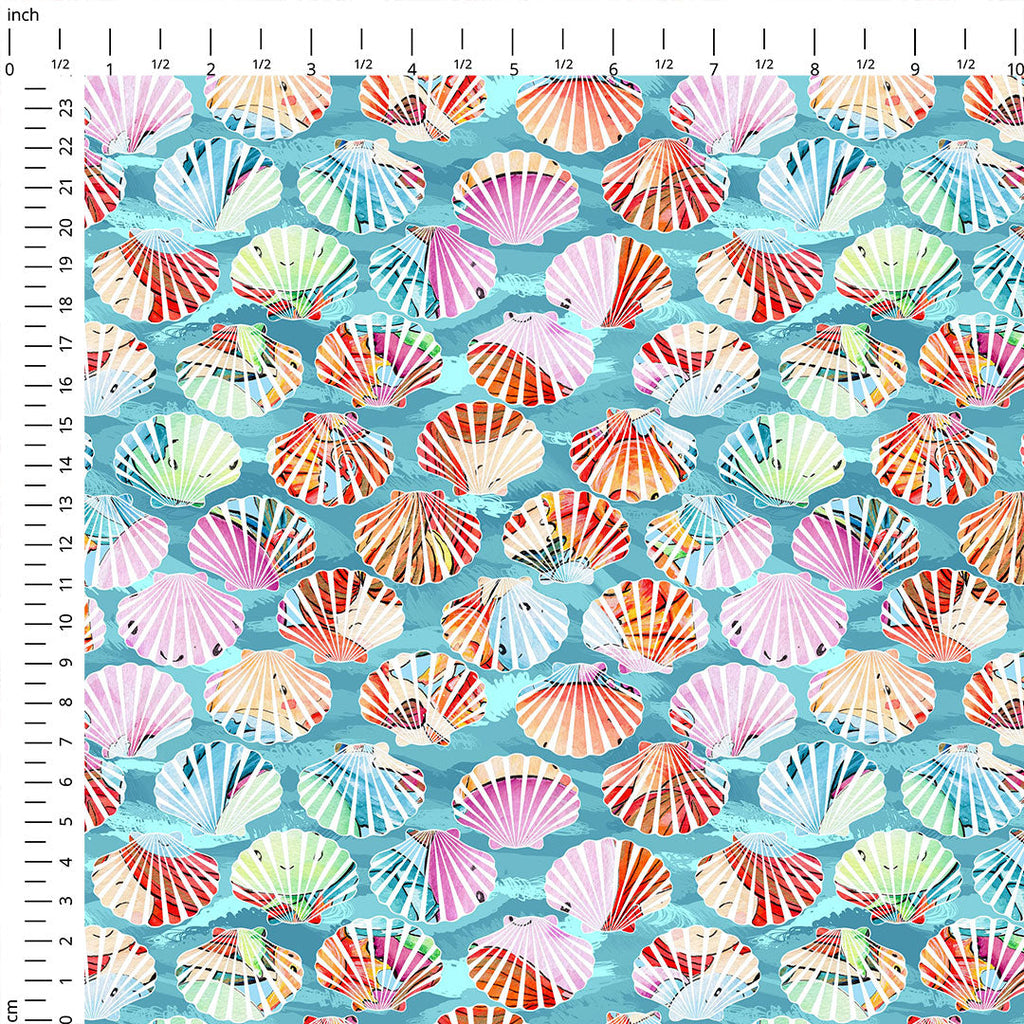 Cute Mermaids Shells Fabric