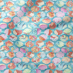 Cute Mermaids Shells Fabric