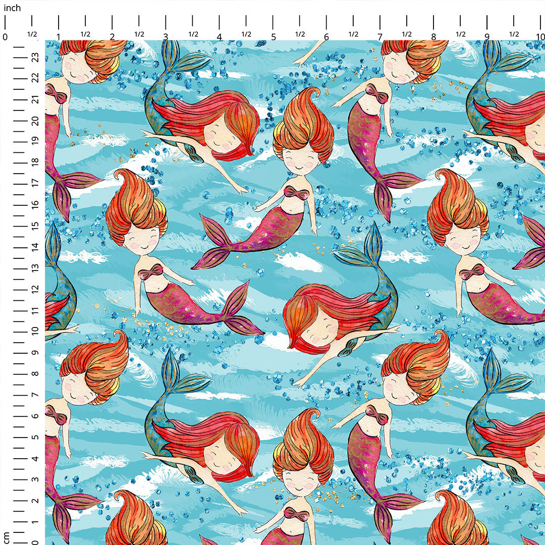 Cute Mermaids Fabric