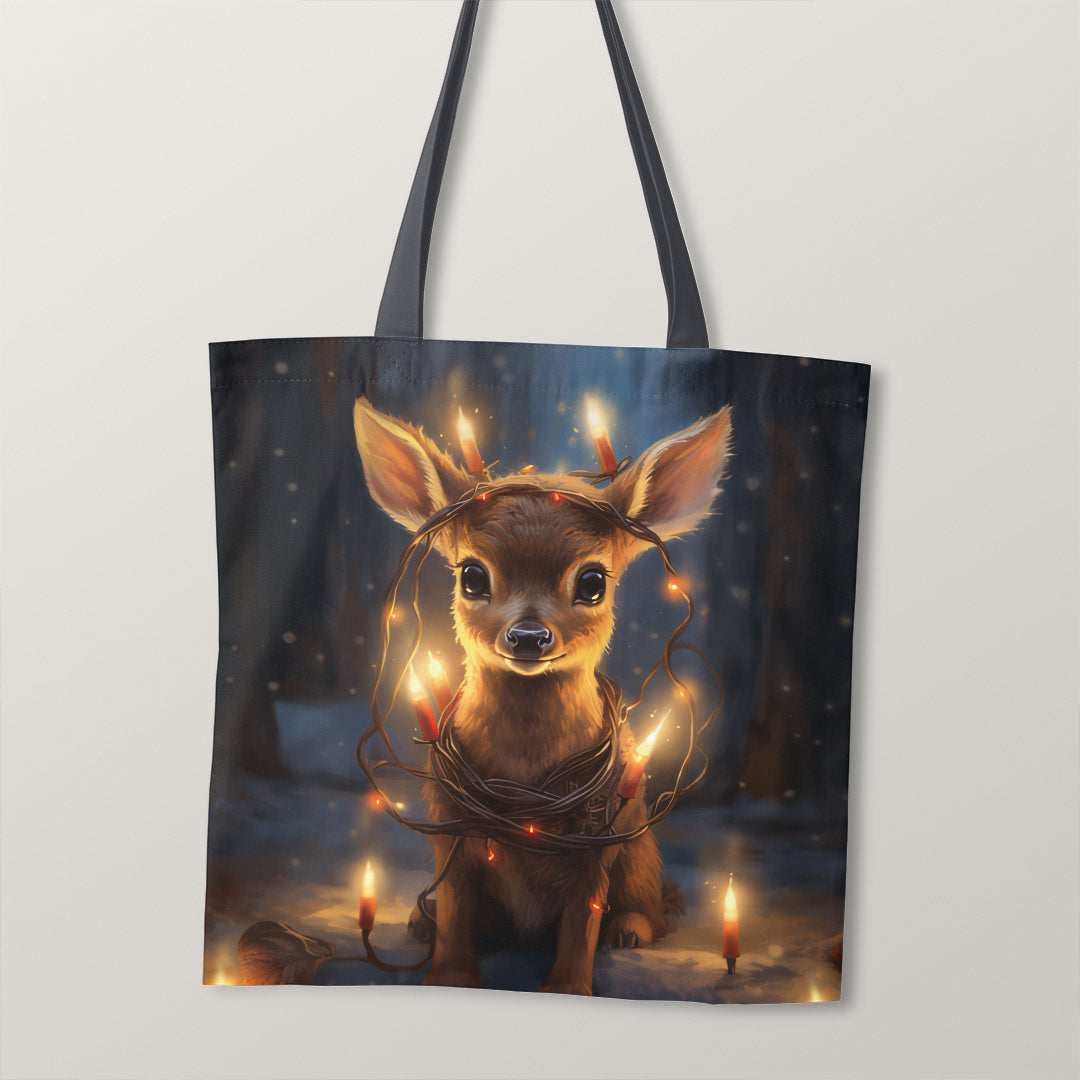 TOTE Cute Baby Reindeer Fabric Bag Panel