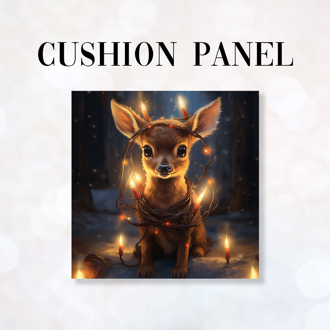 Cute Baby Reindeer Fabric Panel for sewing Cushions. – Custom Fabrics UK