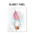 Personalised Cute Bunnies Balloon Fabric Blanket Panel BP-54