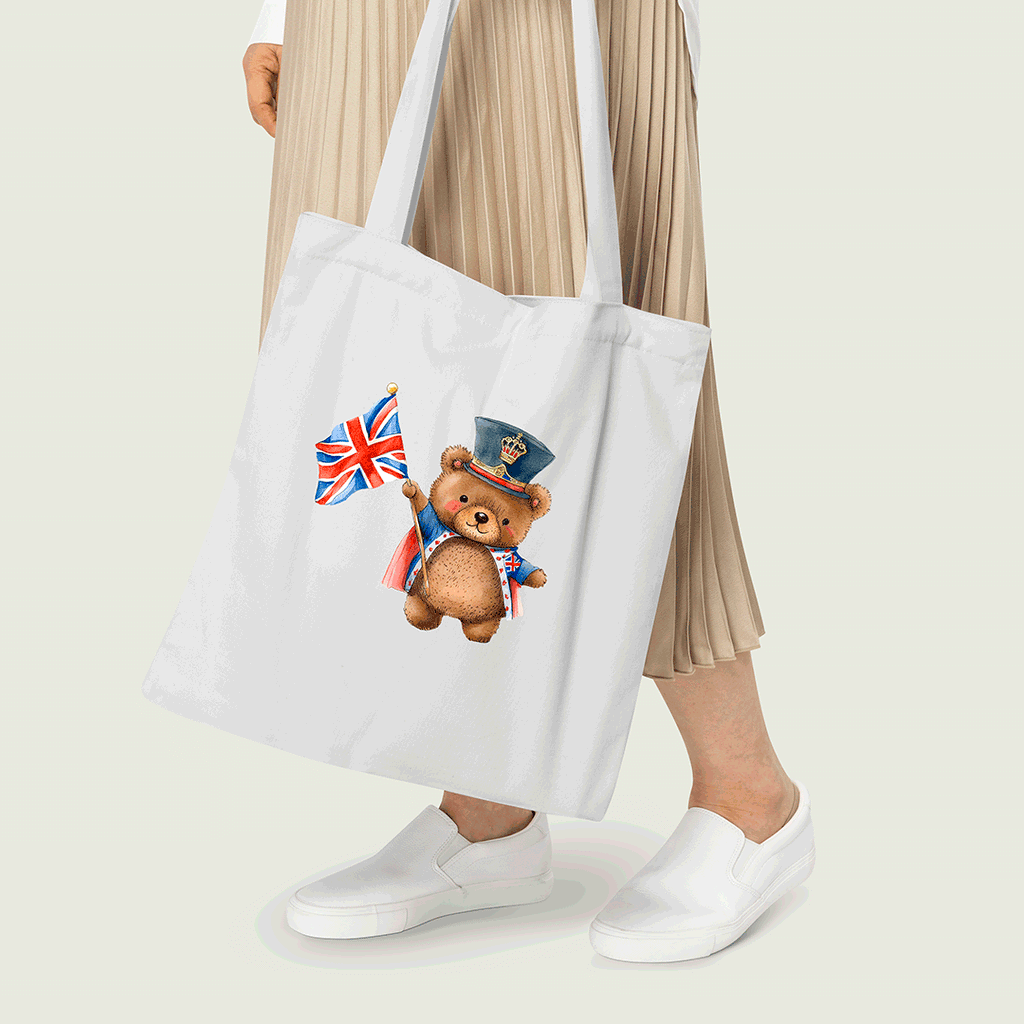 Cute Coronation Bear Iron on Fabric Heat Transfer DTF-113