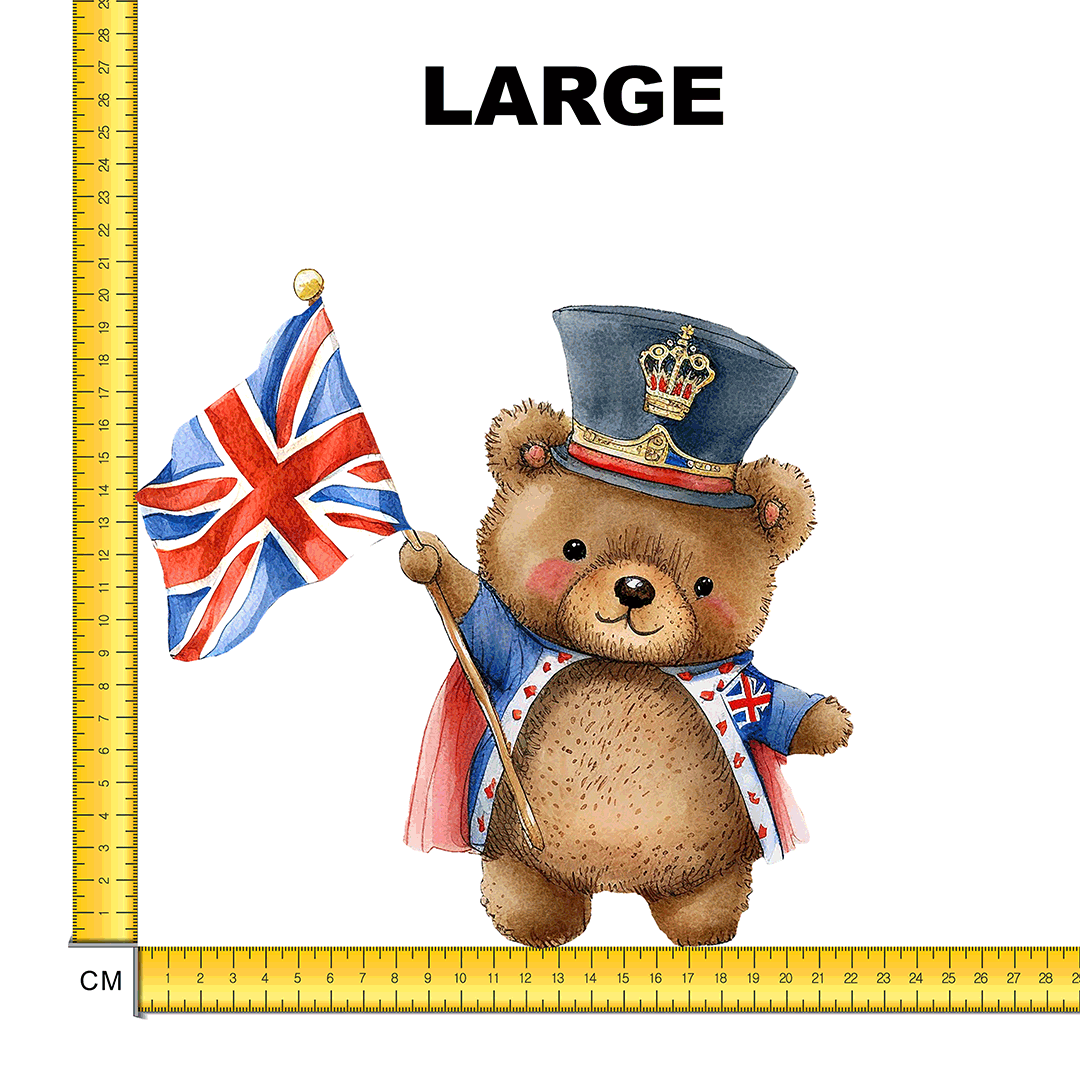 Cute Coronation Bear Iron on Fabric Heat Transfer DTF-113