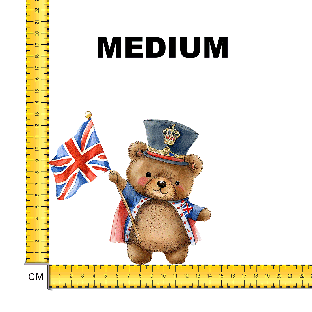 Cute Coronation Bear Iron on Fabric Heat Transfer DTF-113