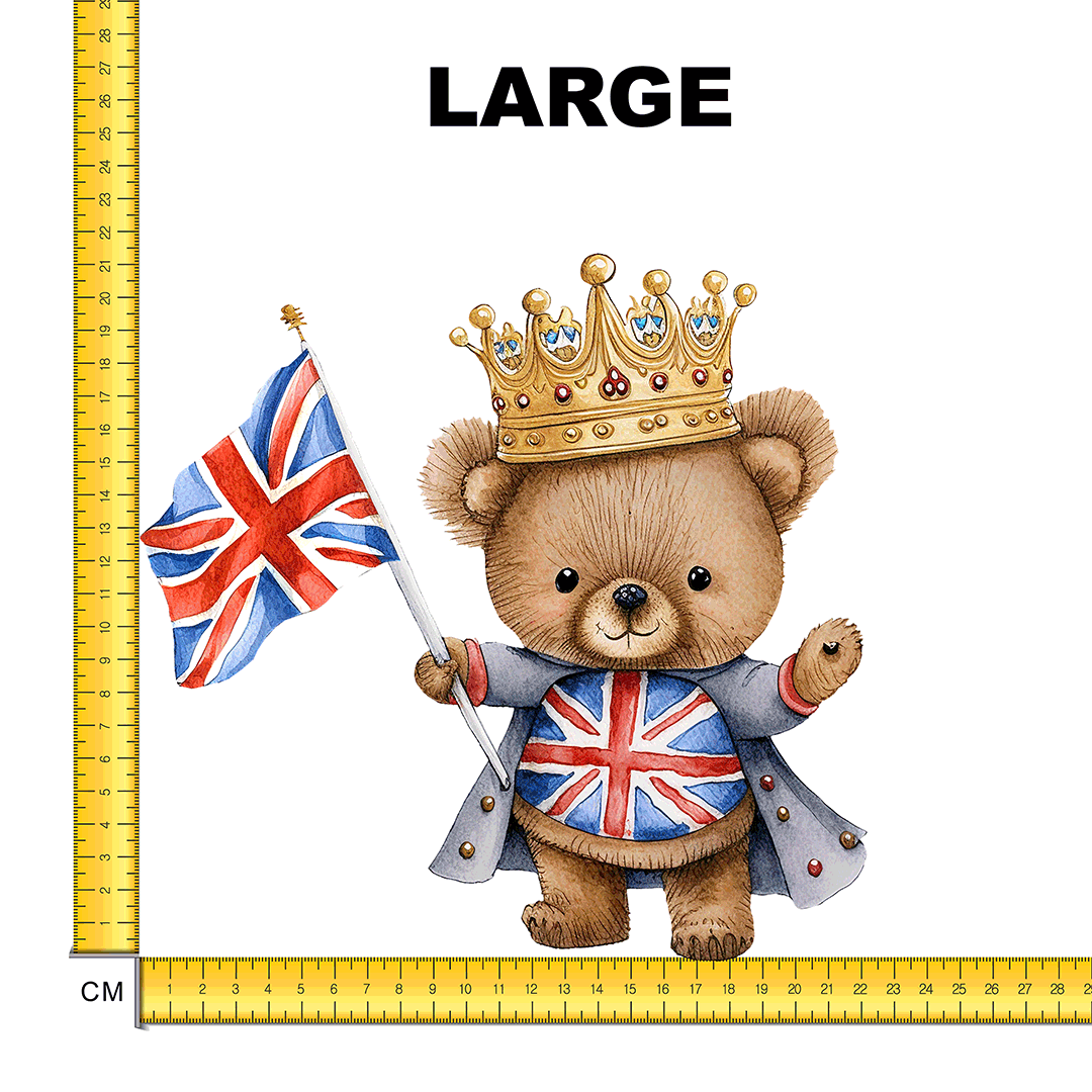 Cute Coronation Bear Crown Iron on Fabric Heat Transfer DTF-114
