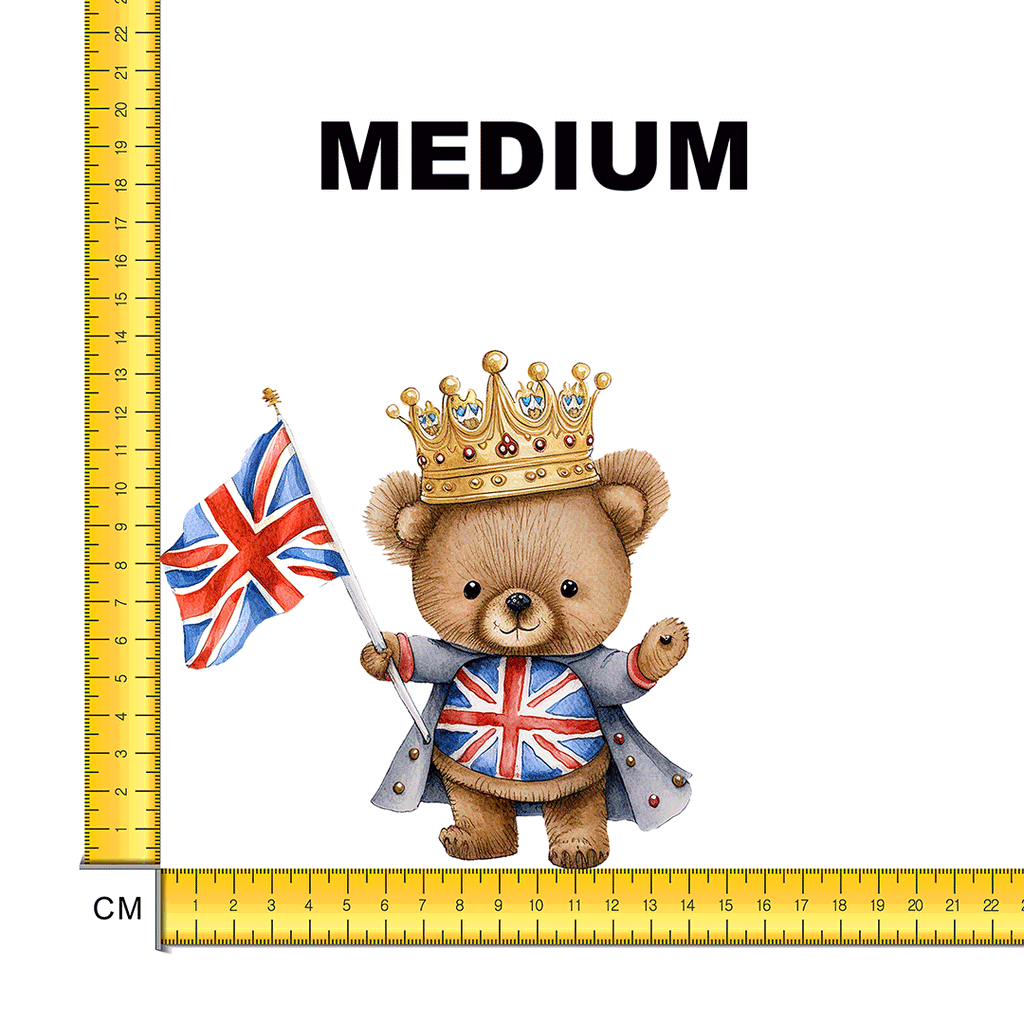 Cute Coronation Bear Crown Iron on Fabric Heat Transfer DTF-114