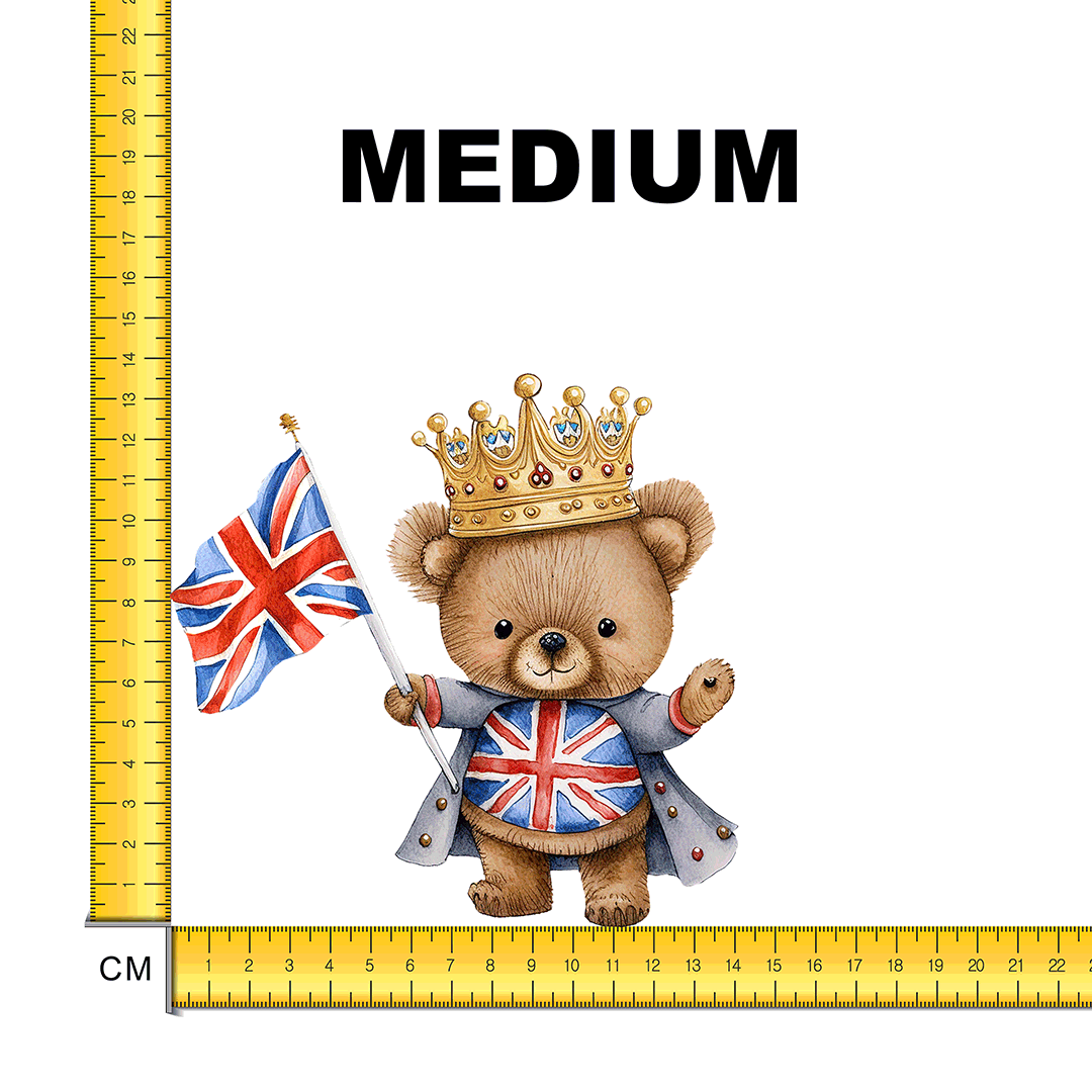 Cute Coronation Bear Crown Iron on Fabric Heat Transfer DTF-114