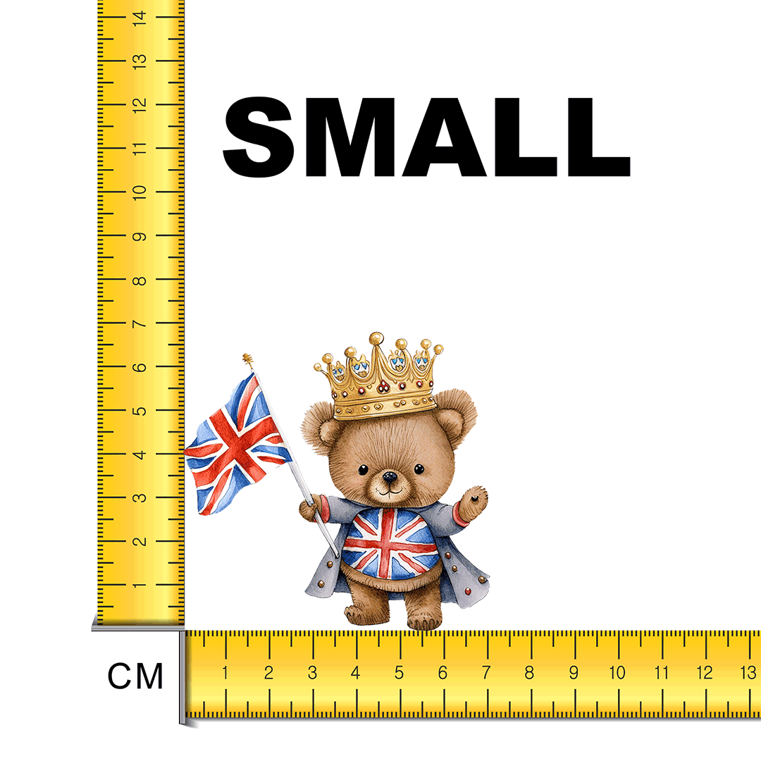 Cute Coronation Bear Crown Iron on Fabric Heat Transfer DTF-114