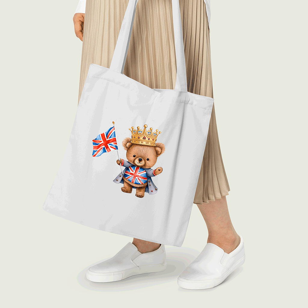 Cute Coronation Bear Crown Iron on Fabric Heat Transfer DTF-114