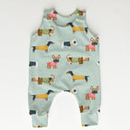 Cute Dogs Aqua Fabric