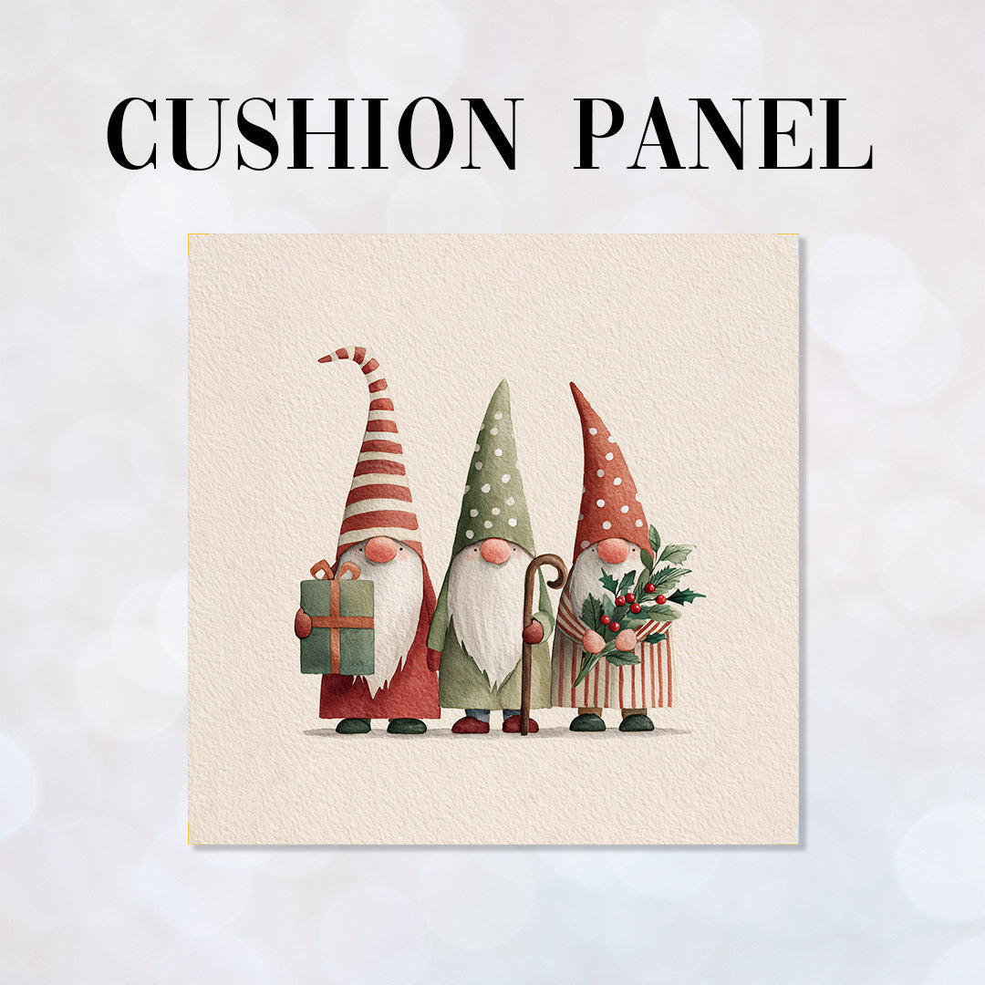 CUSHION Panel Cute Gnomes on Beige CP-794
