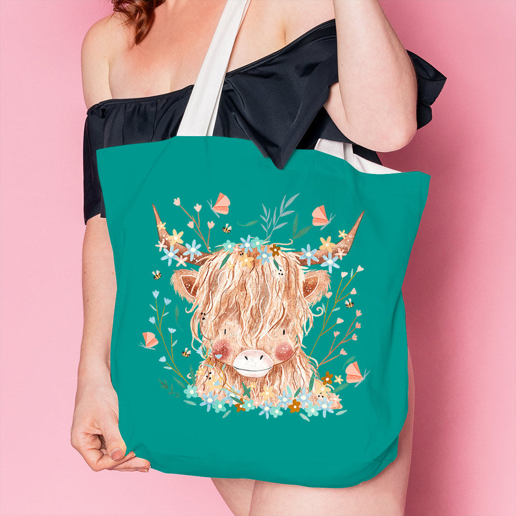 Cute Highland Cow Iron on Fabric Heat Transfer DTF-133