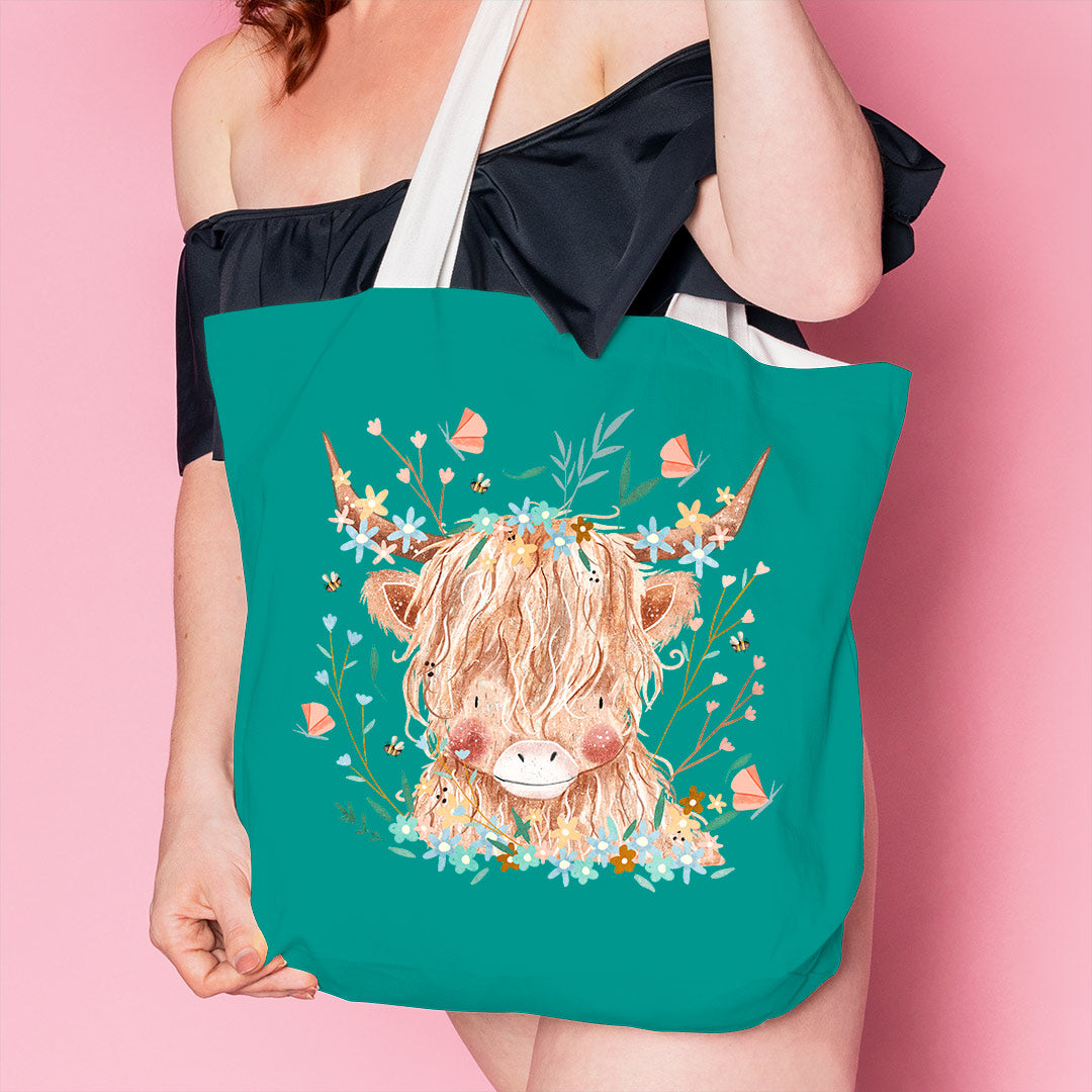 Cute Highland Cow Iron on Fabric Heat Transfer DTF-133