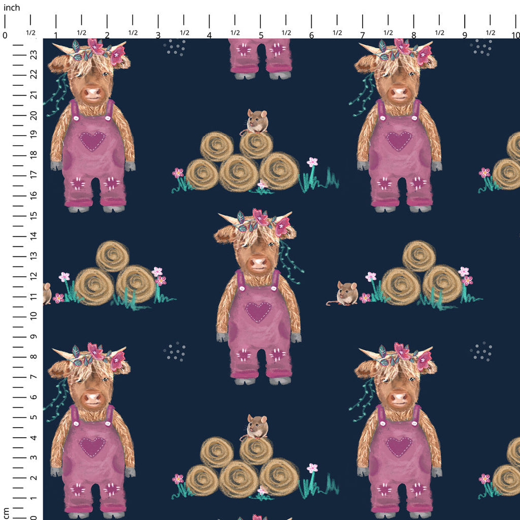 Cute Cows Pink Fabric