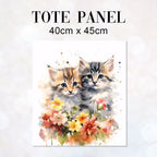 TOTE Cute Kittens 2 Fabric Bag Panel