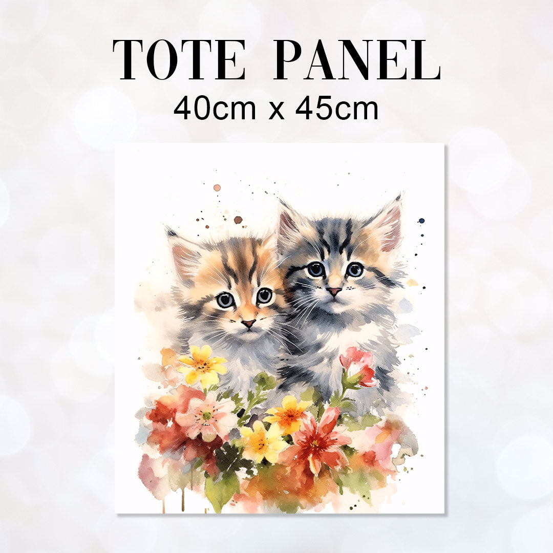 TOTE Cute Kittens 2 Fabric Bag Panel