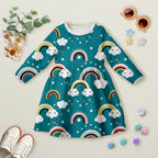 Cute Rainbow Teal Fabric