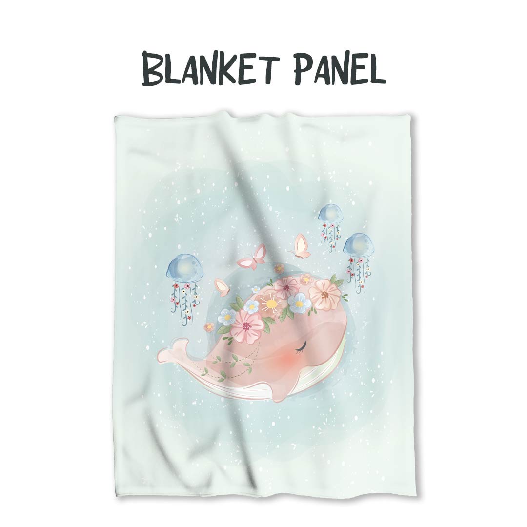 Cute Whale Fabric Blanket Panel BP-37