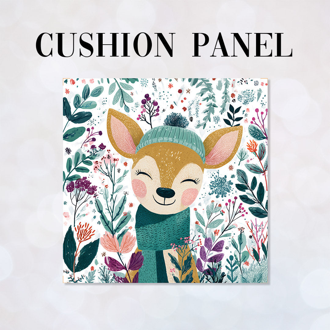 CUSHION Panel Cute Winter Deer CP-795