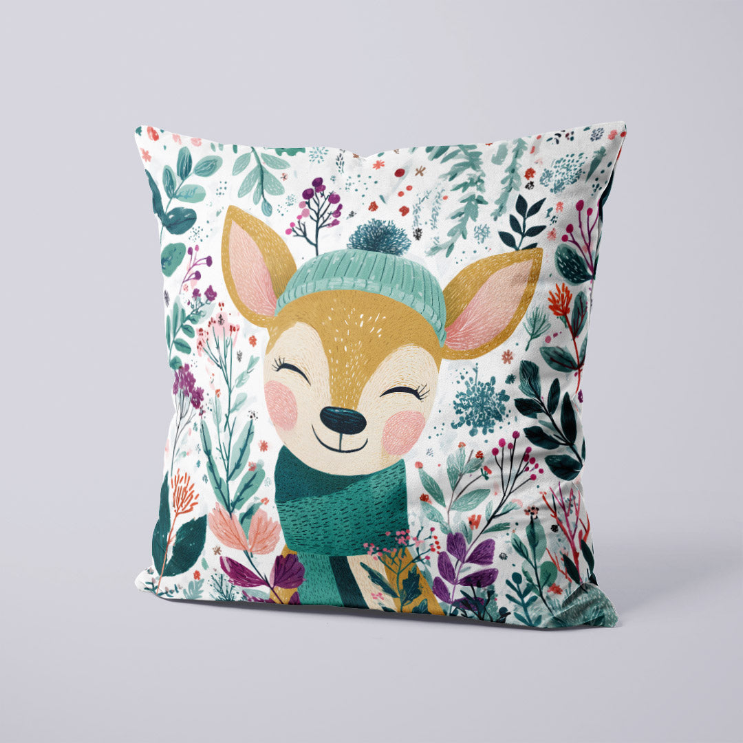 CUSHION Panel Cute Winter Deer CP-795