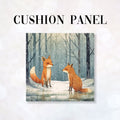 CUSHION Fabric Panel Cute Winter Foxes CP-1247
