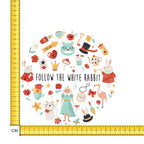 Follow The White Rabbit Iron on Fabric Heat Transfer DTF-195