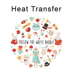Follow The White Rabbit Iron on Fabric Heat Transfer DTF-195