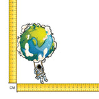 Earth Swing Iron on Fabric Heat Transfer DTF-197