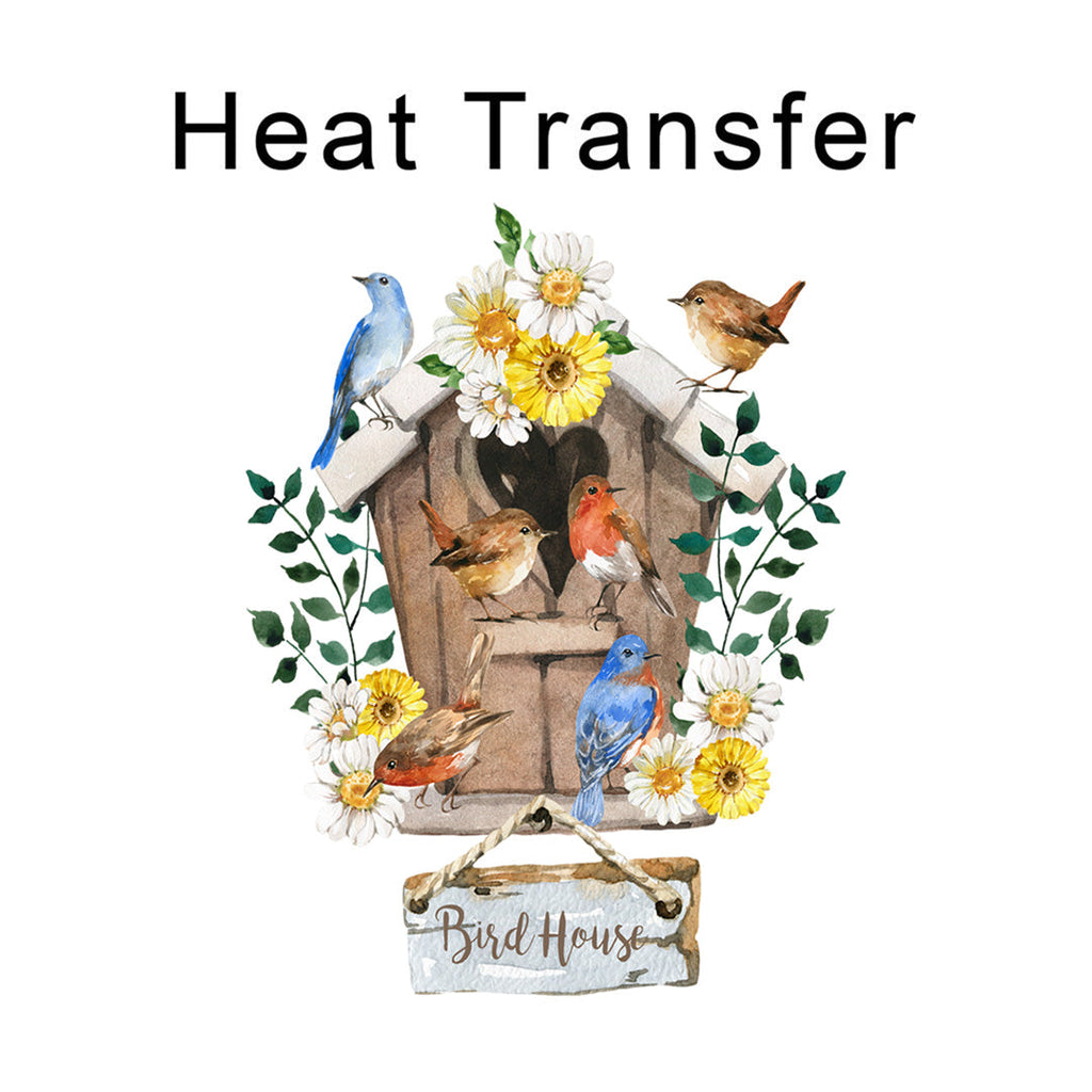 Bird House Iron on Fabric Heat Transfer DTF-214