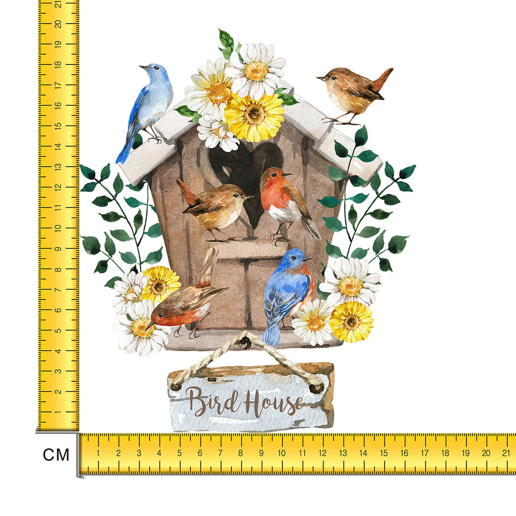 Bird House Iron on Fabric Heat Transfer DTF-214