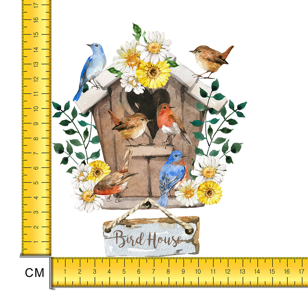 Bird House Iron on Fabric Heat Transfer DTF-214