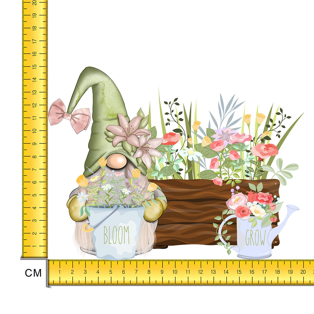 Gardening Gnome Iron on Fabric Heat Transfer DTF-219