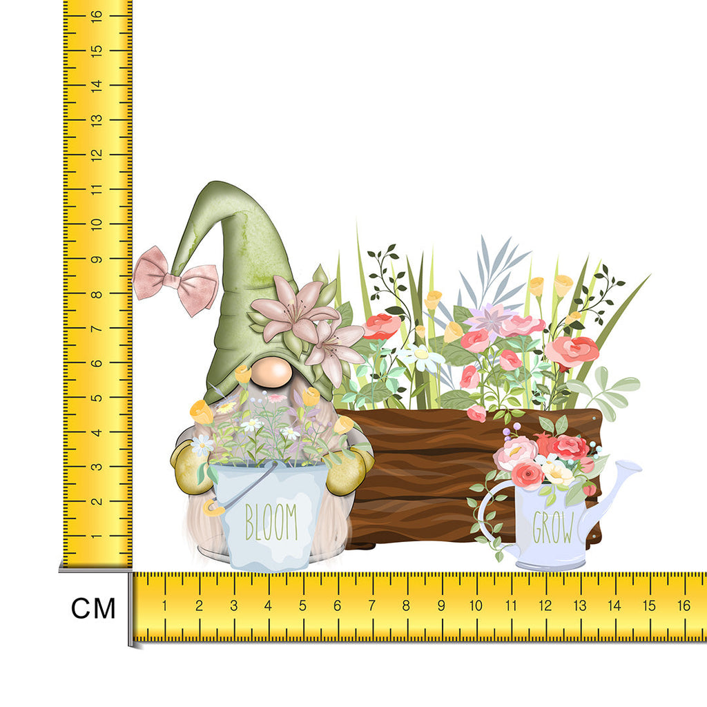 Gardening Gnome Iron on Fabric Heat Transfer DTF-219