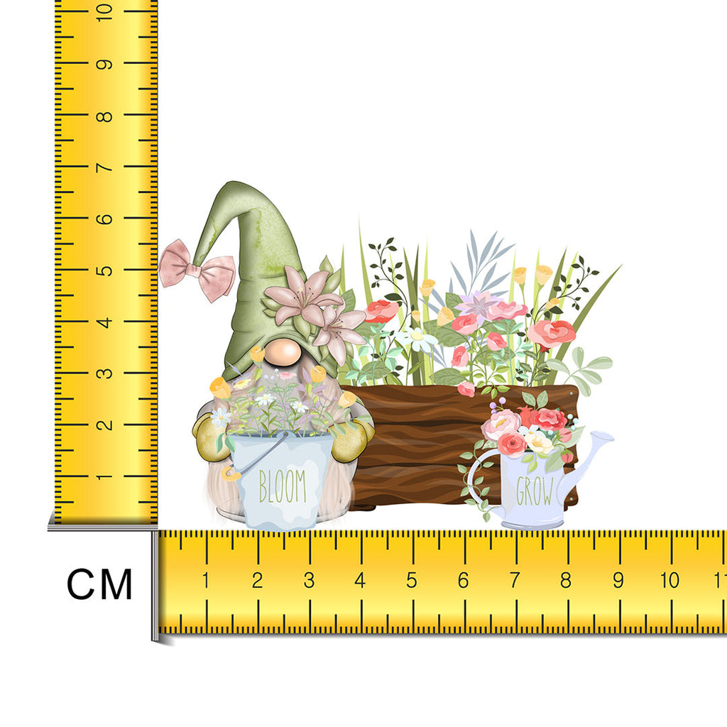 Gardening Gnome Iron on Fabric Heat Transfer DTF-219