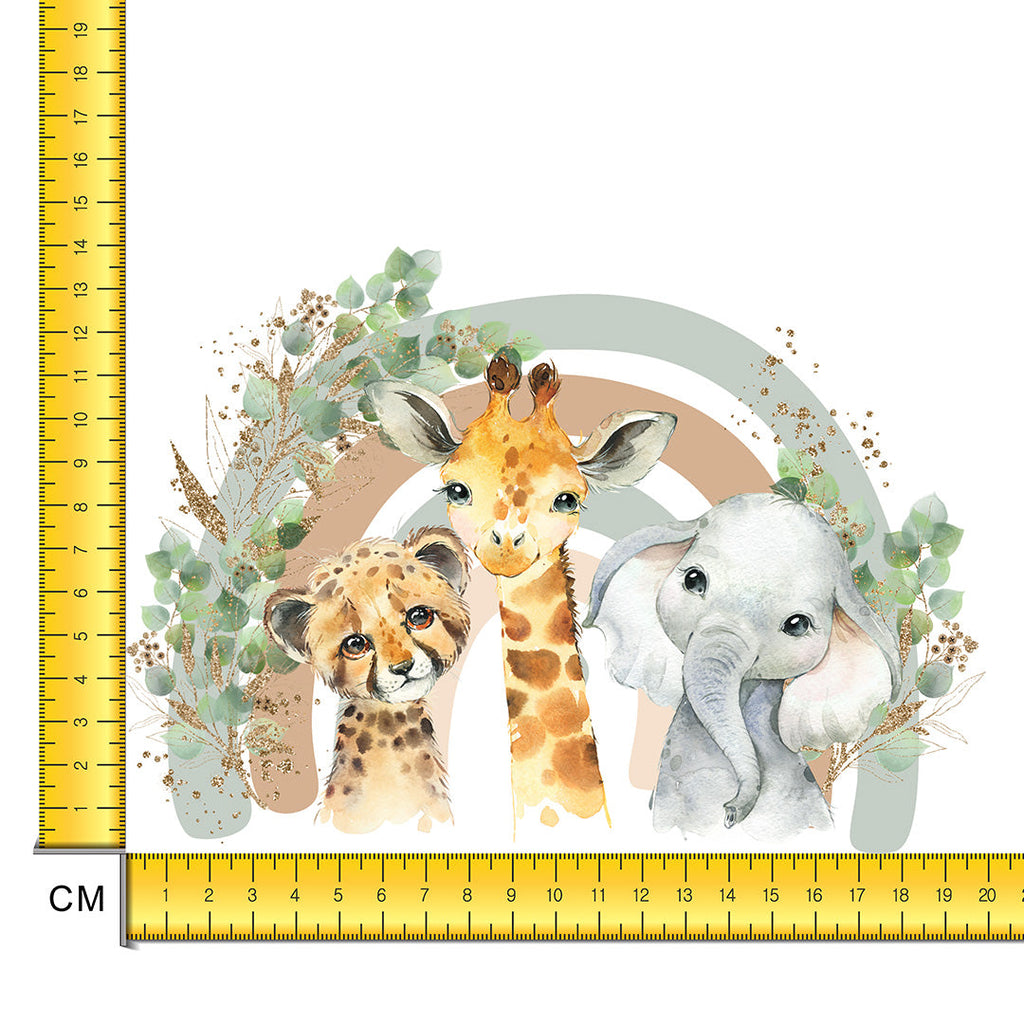 Rainbow Safari Iron on Fabric Heat Transfer DTF-220