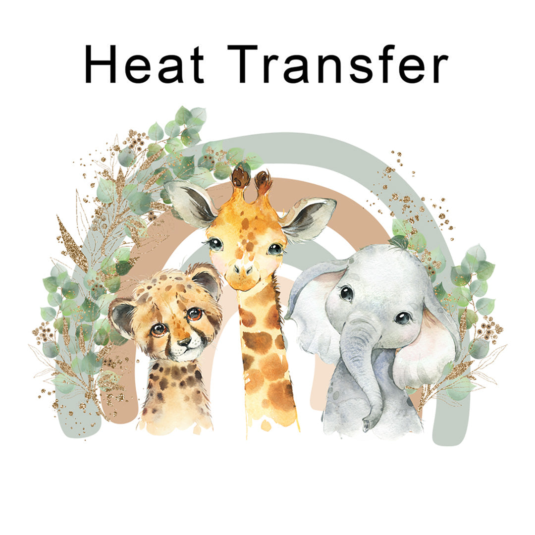 Rainbow Safari Iron on Fabric Heat Transfer DTF-220