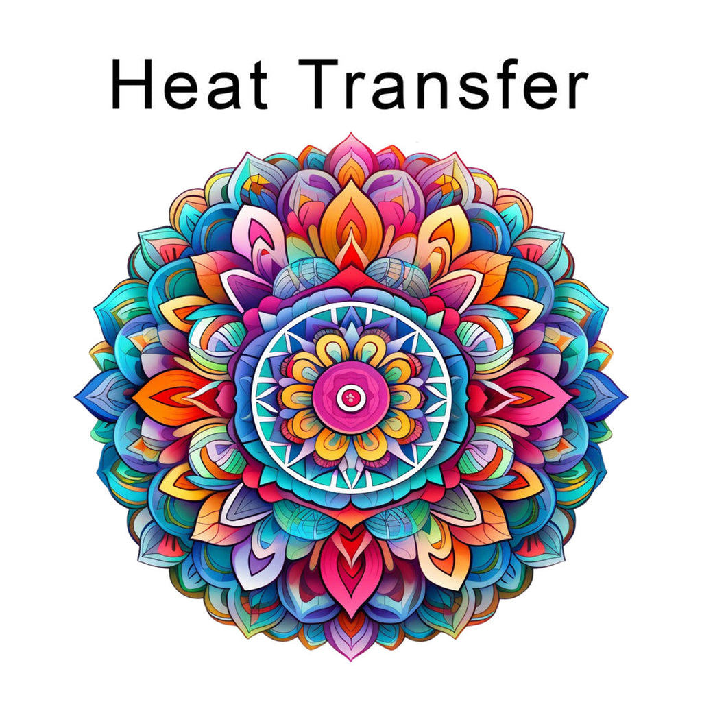 Rainbow Mandala Iron on Fabric Heat Transfer DTF-221