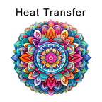 Rainbow Mandala Iron on Fabric Heat Transfer DTF-221