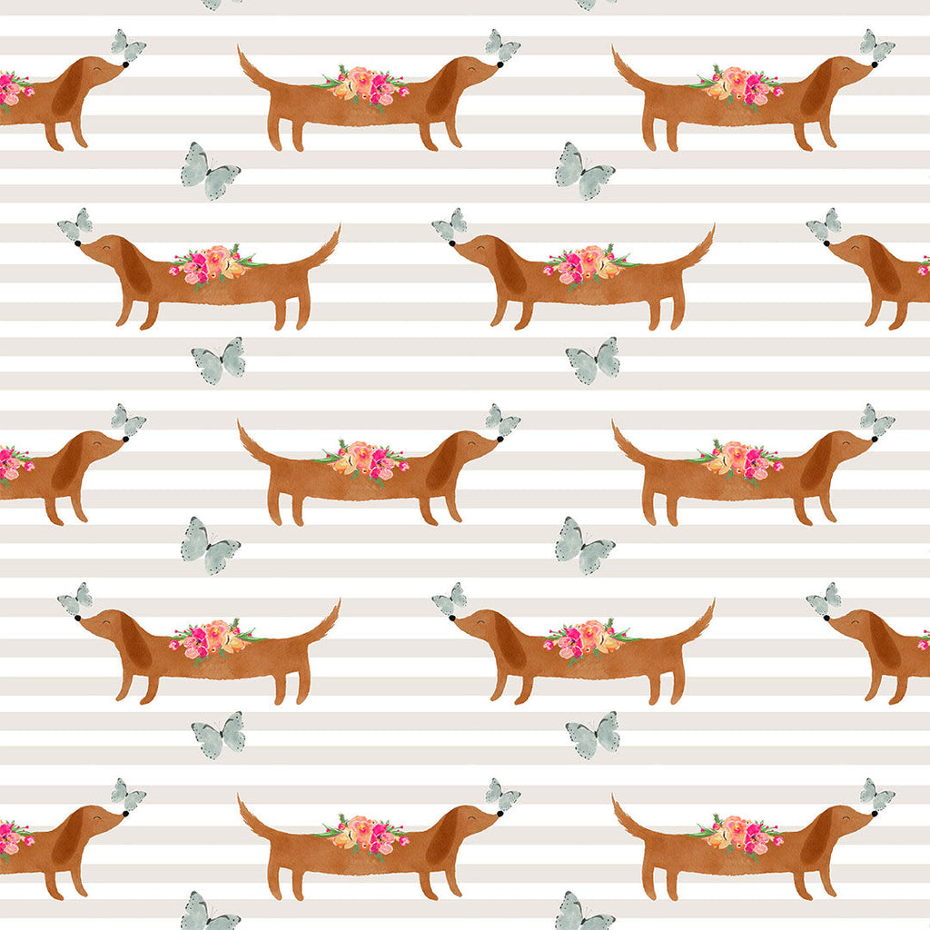 Dachshund Stripes Fabric
