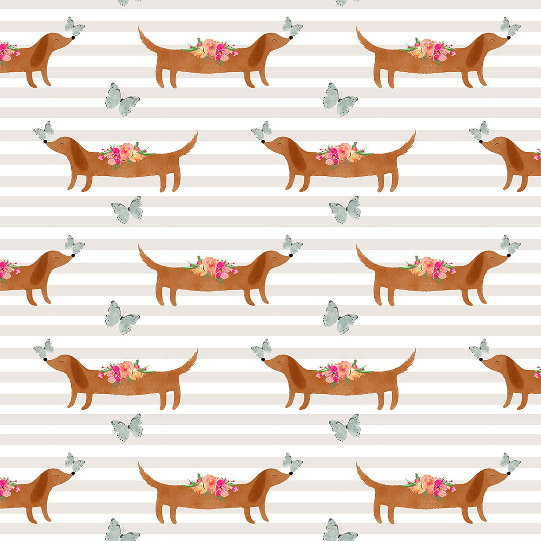 Dachshund Stripes Fabric