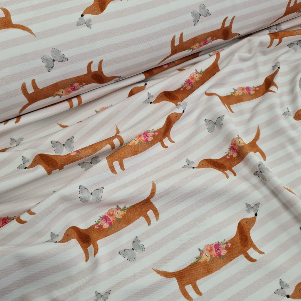 Dachshund Stripes Fabric