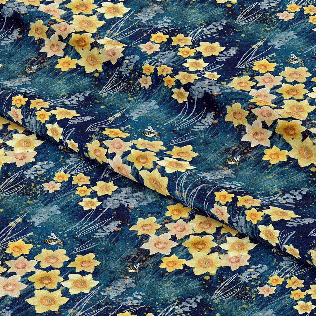 Bees & Daffodils Fabric