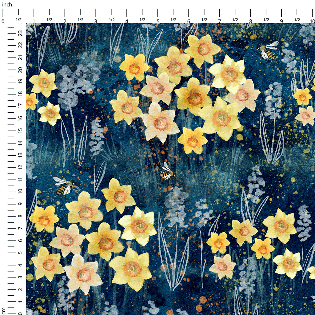 Bees & Daffodils Fabric