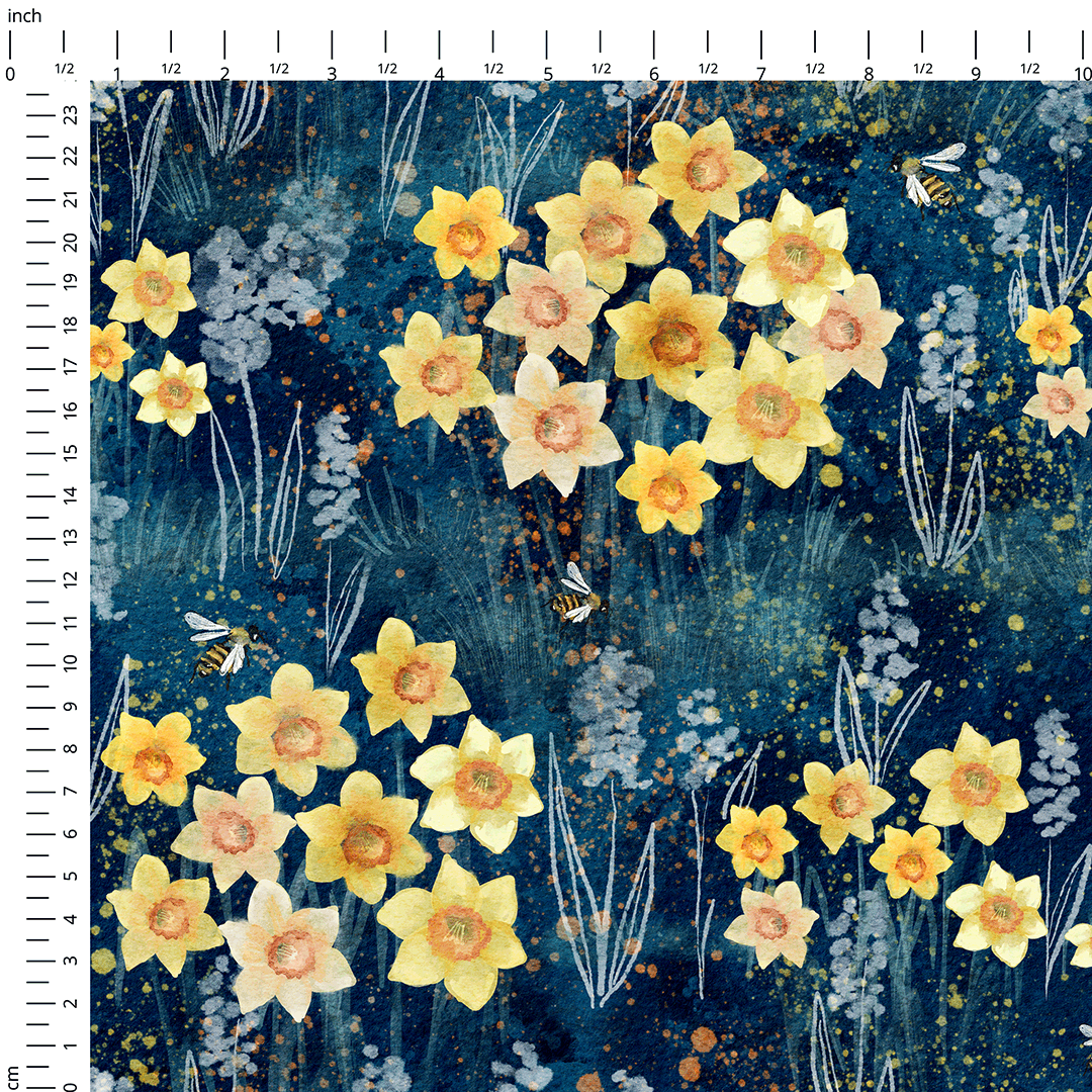 Bees & Daffodils Fabric