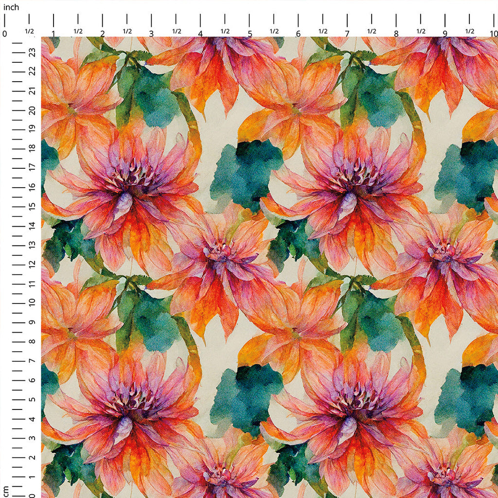 Dahlia Orange Blossom Fabric