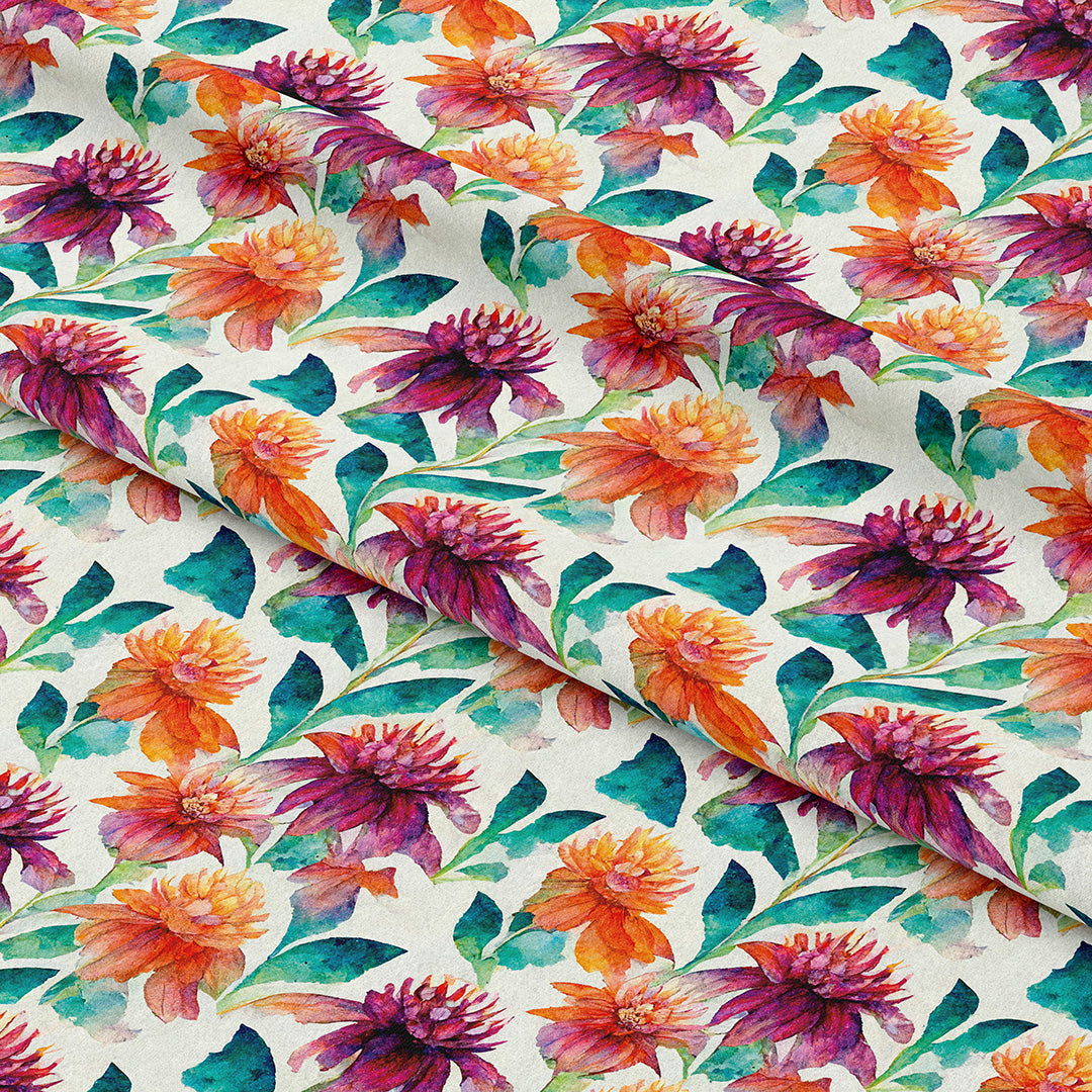 Dahlia Bright Blossom Fabric