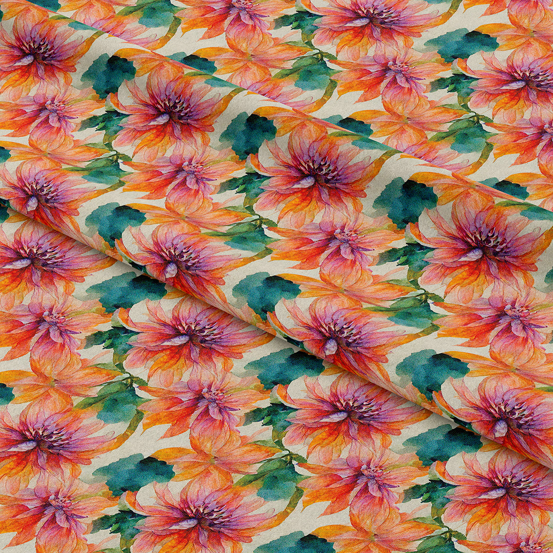 Dahlia Orange Blossom Fabric